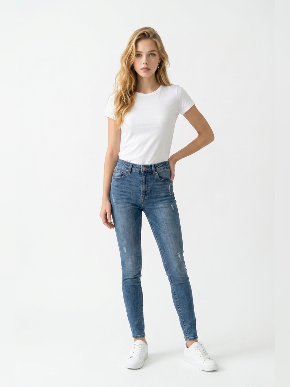 Dyndum Kate Slim High-Rise Blue Women's Jeans